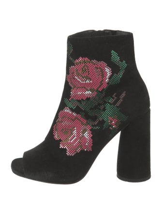 Donald Pliner Suede Floral Print Boots