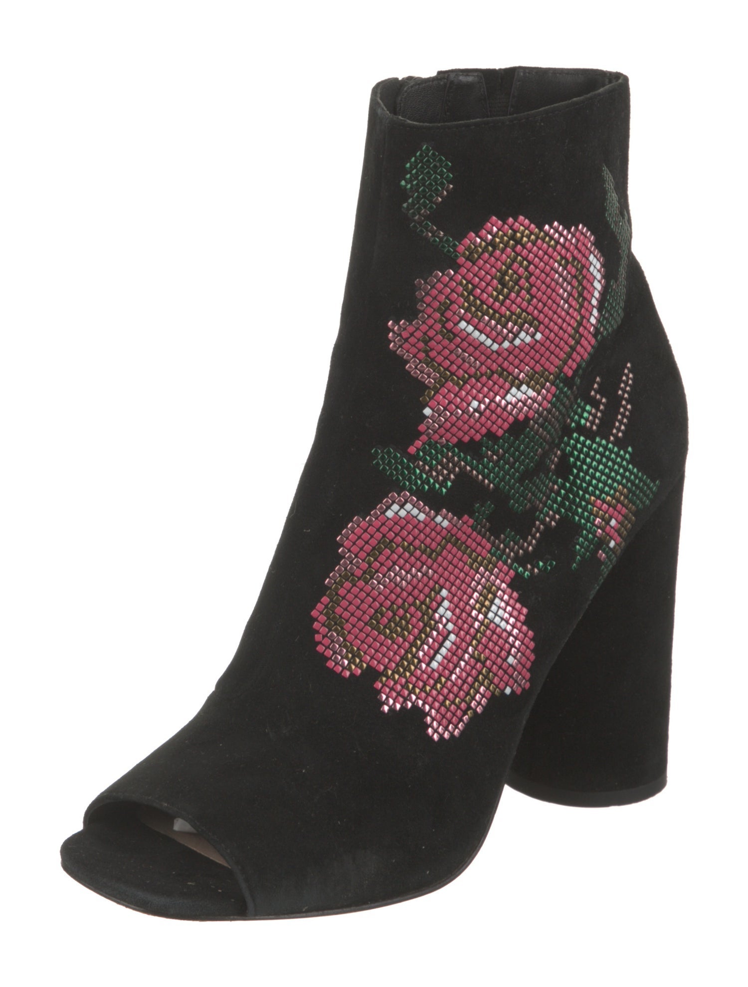 Donald Pliner Suede Floral Print Boots