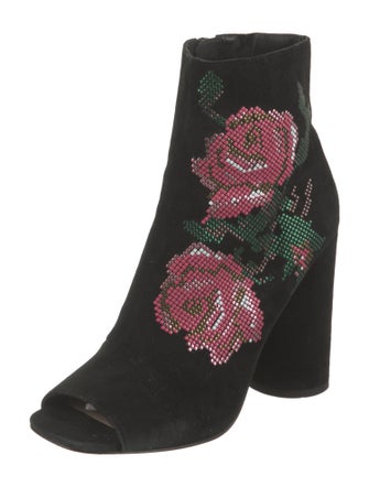 Donald Pliner Suede Floral Print Boots