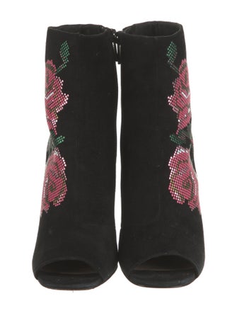 Donald Pliner Suede Floral Print Boots