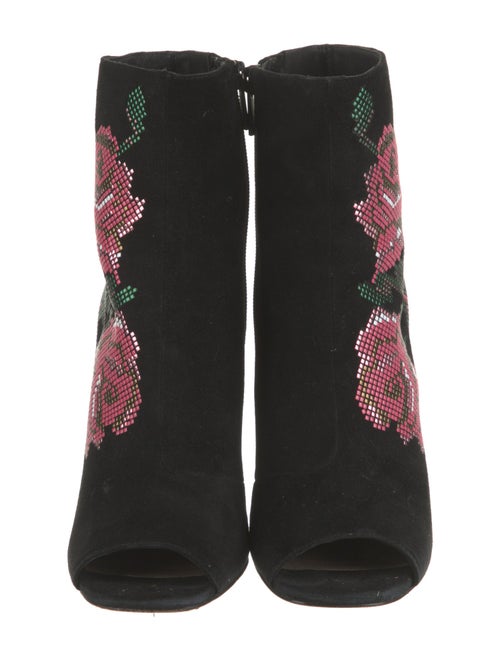 Donald Pliner Suede Floral Print Boots