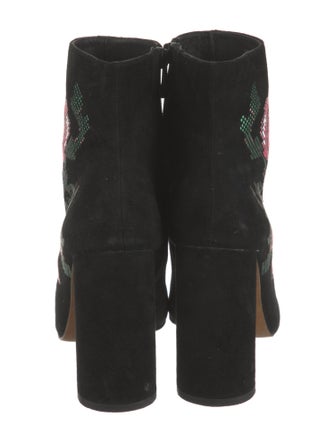 Donald Pliner Suede Floral Print Boots