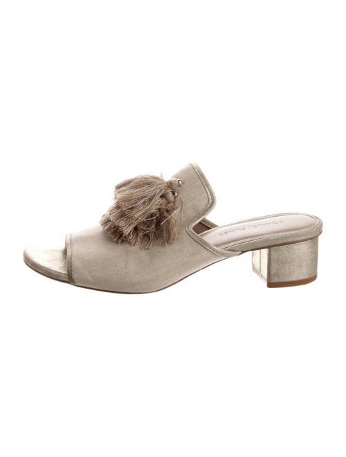 Donald Pliner Canvas Tassel Accents Slides