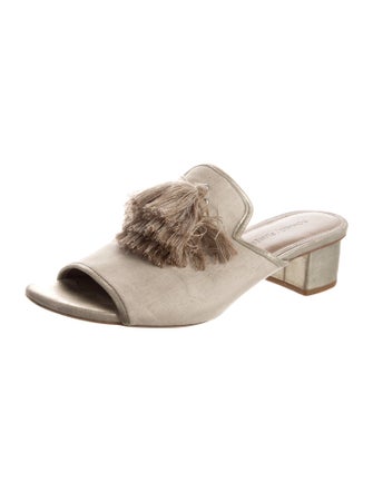 Donald Pliner Canvas Tassel Accents Slides