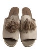 Donald Pliner Canvas Tassel Accents Slides