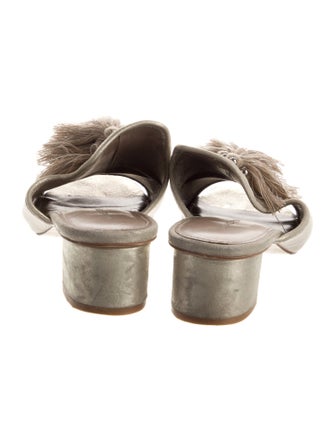 Donald Pliner Canvas Tassel Accents Slides