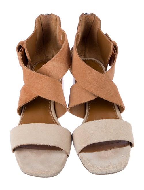 Donald Pliner Suede Colorblock Pattern Sandals