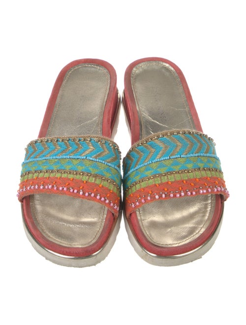 Donald Pliner Suede Printed Slides