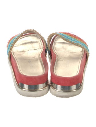 Donald Pliner Suede Printed Slides