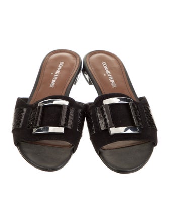 Donald Pliner Suede Slides