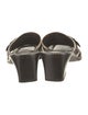 Donald Pliner Canvas Leather Trim Embellishment Slides