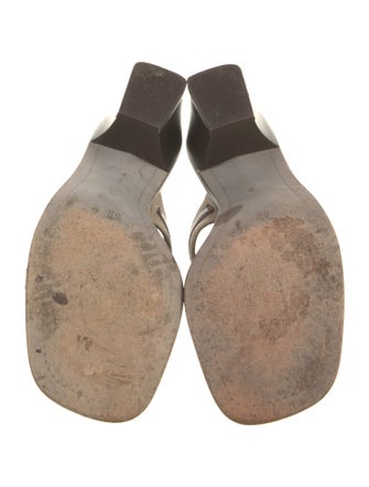 Donald Pliner Canvas Leather Trim Embellishment Slides