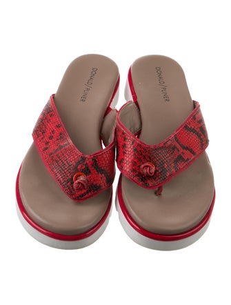 Donald Pliner Leather Animal Print Flip Flops