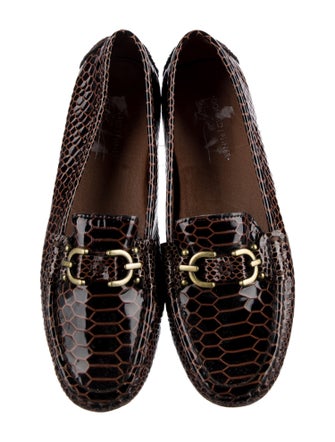 Donald Pliner Patent Leather Printed Loafers