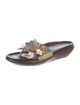 Donald Pliner Leather Floral Print Slides