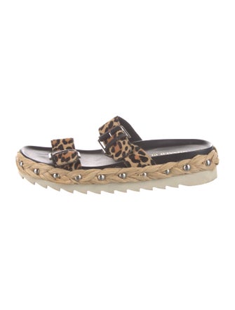 Donald Pliner Ponyhair Animal Print Slides