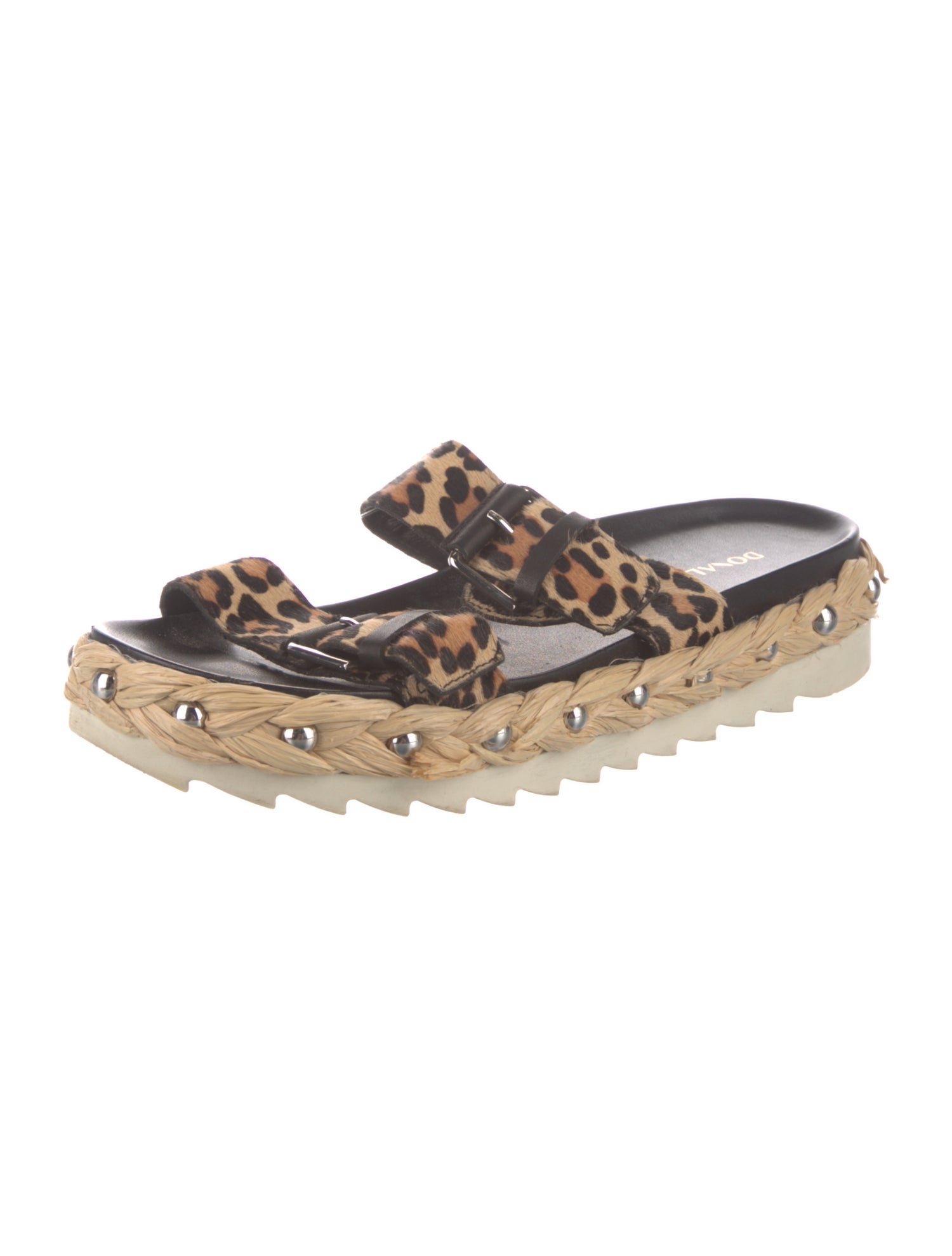 Donald Pliner Ponyhair Animal Print Slides