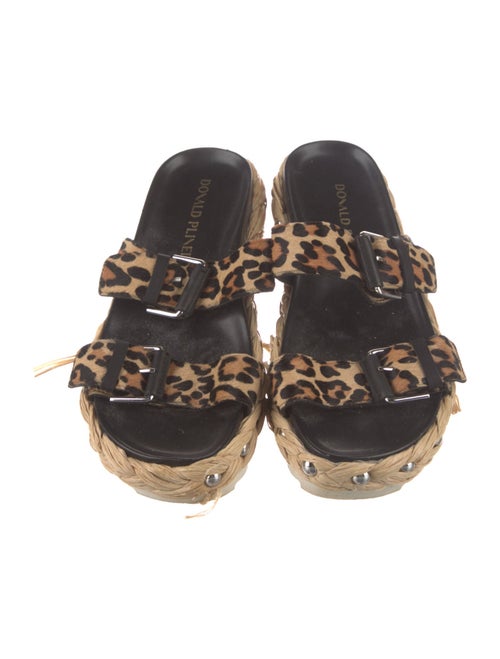 Donald Pliner Ponyhair Animal Print Slides