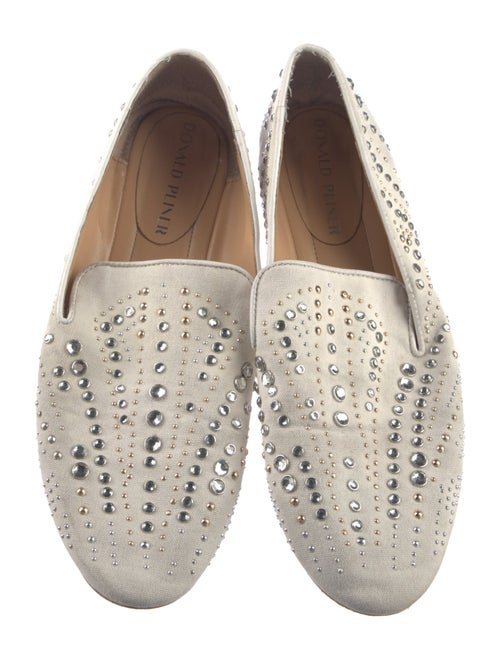 Donald Pliner Canvas Crystal Embellishments Loafers