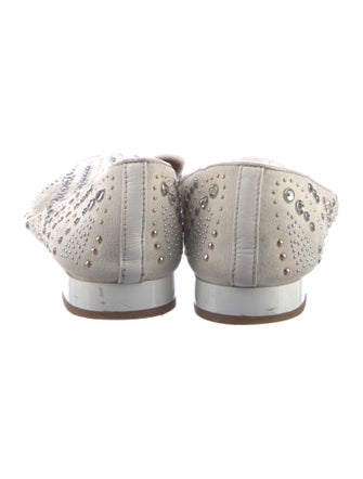 Donald Pliner Canvas Crystal Embellishments Loafers