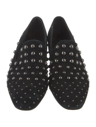 Donald Pliner Suede Studded Accents Loafers