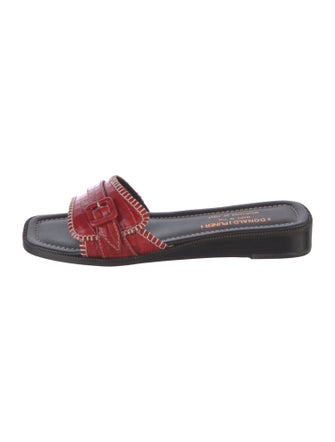 Donald Pliner Leather Printed Slides