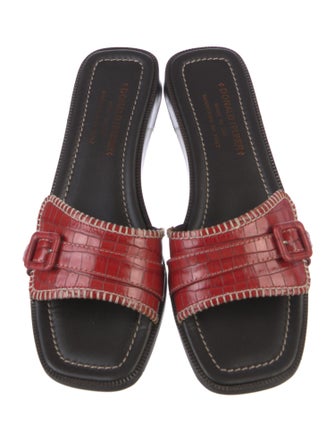 Donald Pliner Leather Printed Slides
