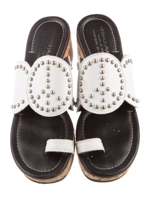 Donald Pliner Leather Studded Accents Slides