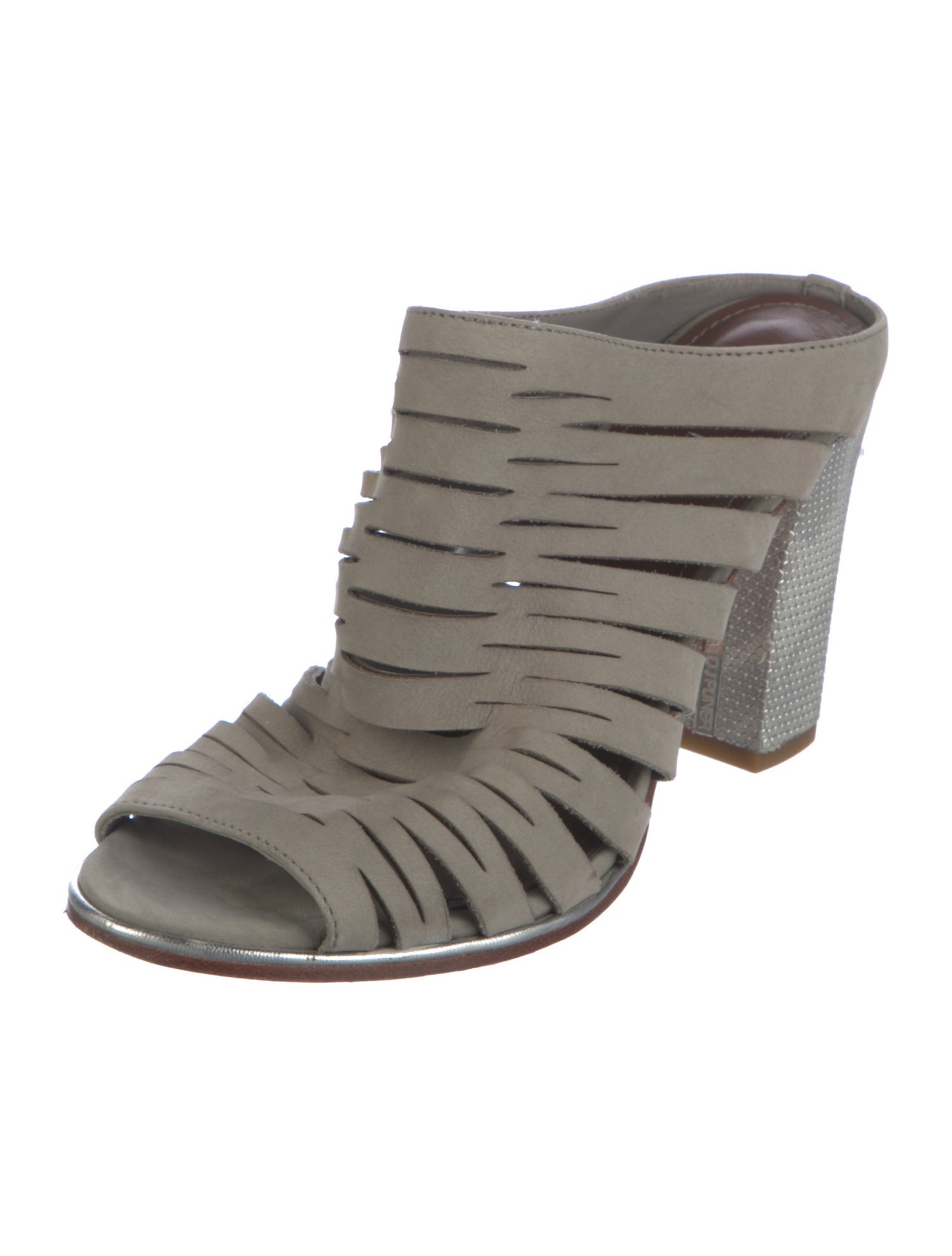 Donald Pliner Leather Cutout Accent Mules