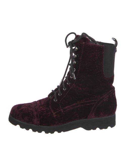 Donald Pliner Velvet Combat Boots
