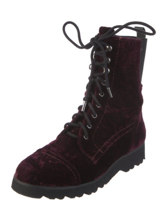 Donald Pliner Velvet Combat Boots