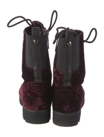 Donald Pliner Velvet Combat Boots
