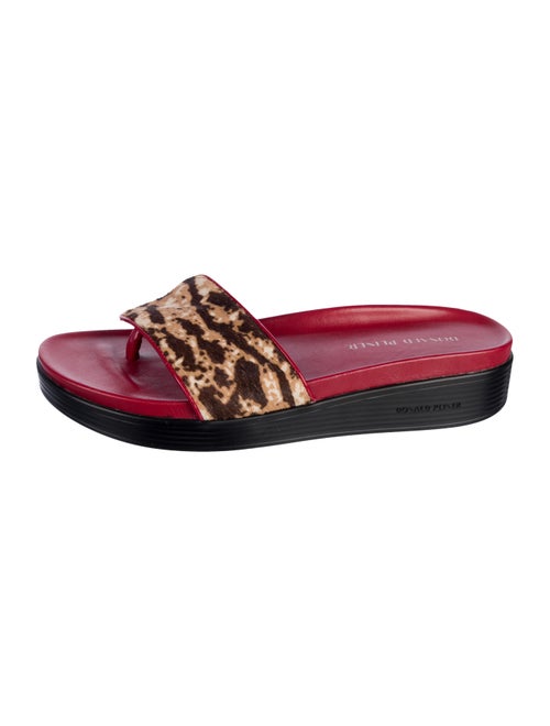 Donald Pliner Leather Animal Print Slides