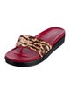 Donald Pliner Leather Animal Print Slides