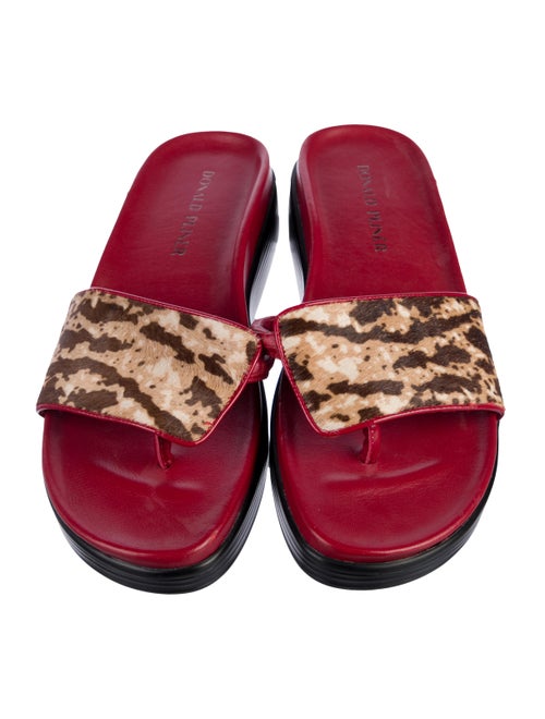 Donald Pliner Leather Animal Print Slides