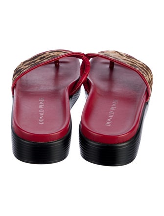 Donald Pliner Leather Animal Print Slides
