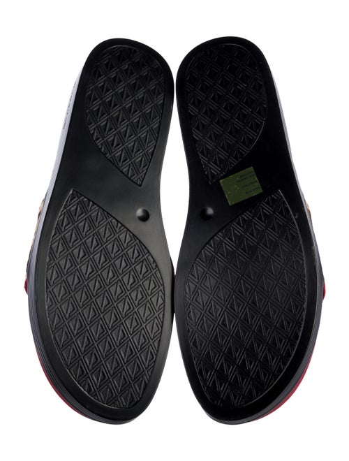 Donald Pliner Leather Animal Print Slides