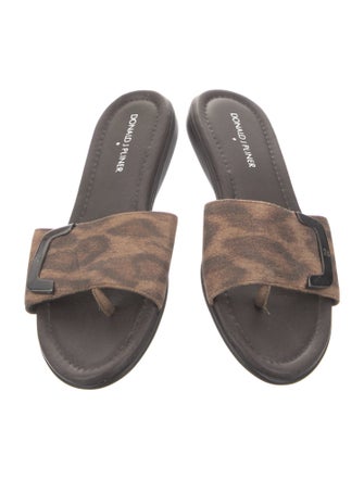 Donald Pliner Leather Printed Slides