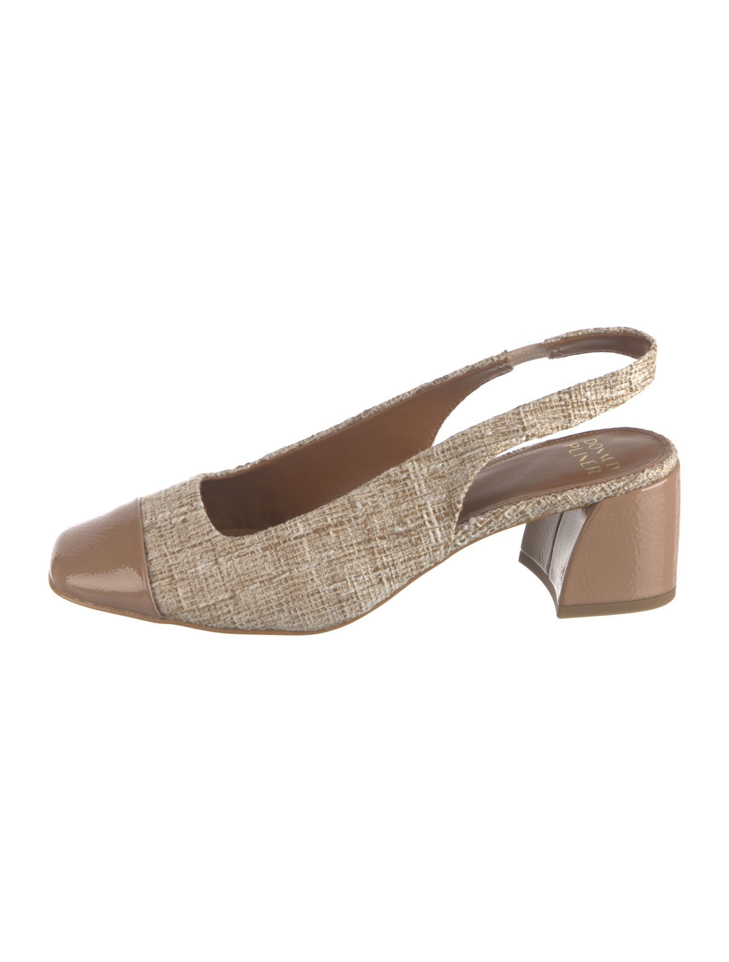 Donald Pliner Tweed Colorblock Pattern Slingback Pumps w/ Tags