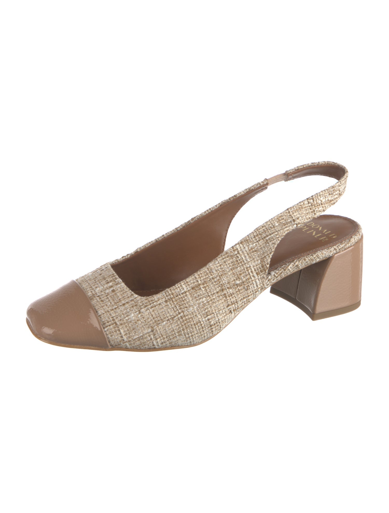Donald Pliner Tweed Colorblock Pattern Slingback Pumps w/ Tags