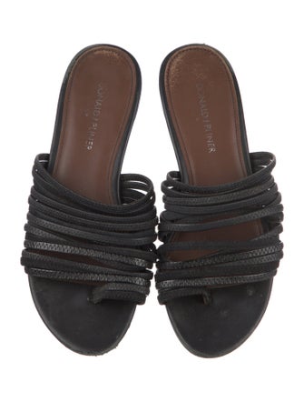 Donald Pliner Leather Leather Trim Embellishment Slides