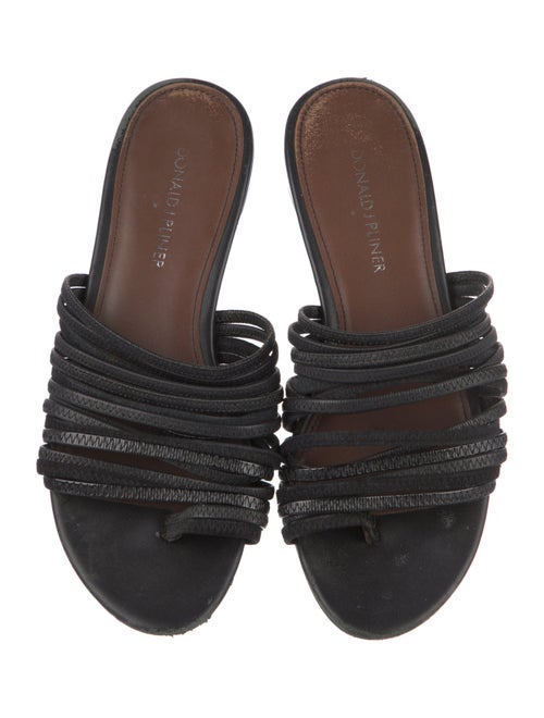 Donald Pliner Leather Leather Trim Embellishment Slides