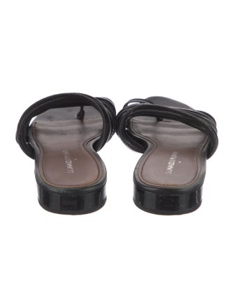 Donald Pliner Leather Leather Trim Embellishment Slides