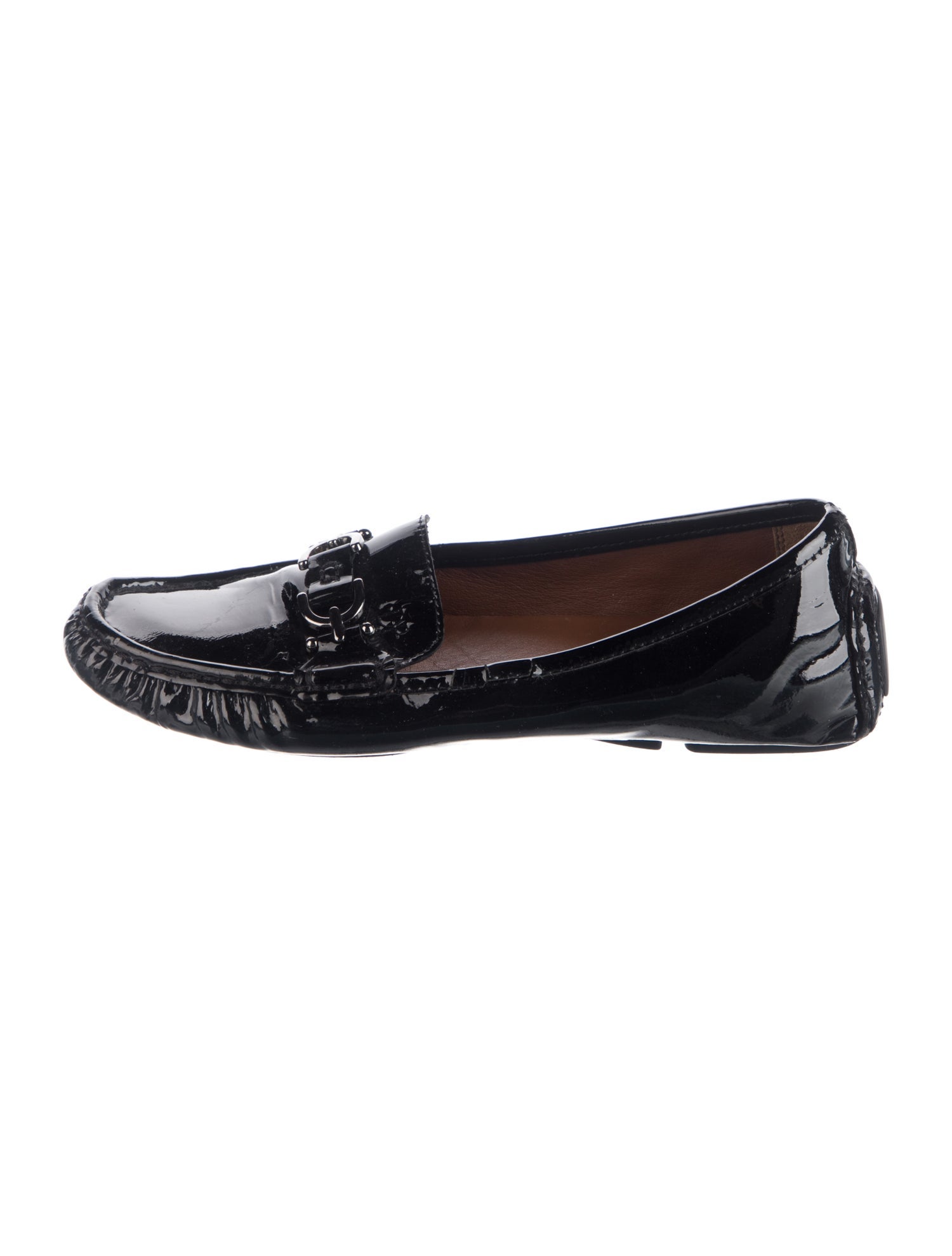 Donald Pliner Patent Leather Chain-Link Accents Loafers