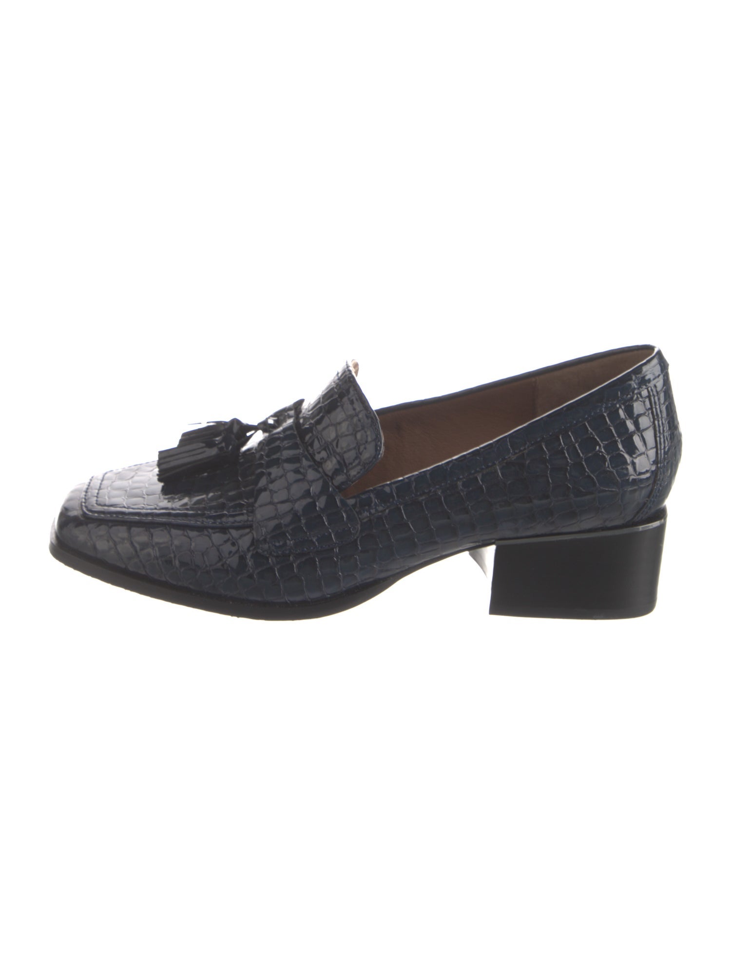 Donald Pliner Patent Leather Tassel Accents Loafers