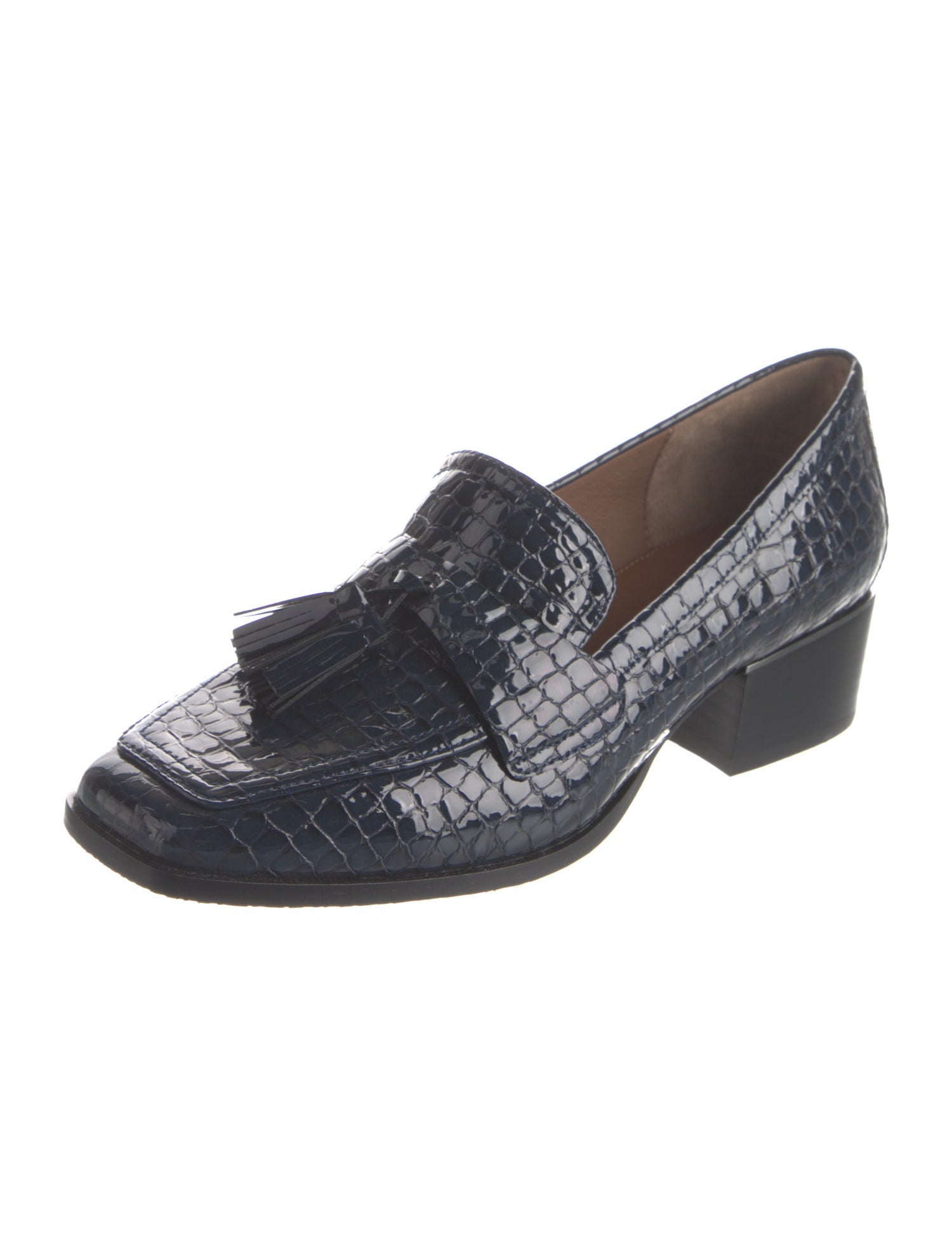 Donald Pliner Patent Leather Tassel Accents Loafers
