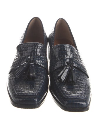 Donald Pliner Patent Leather Tassel Accents Loafers