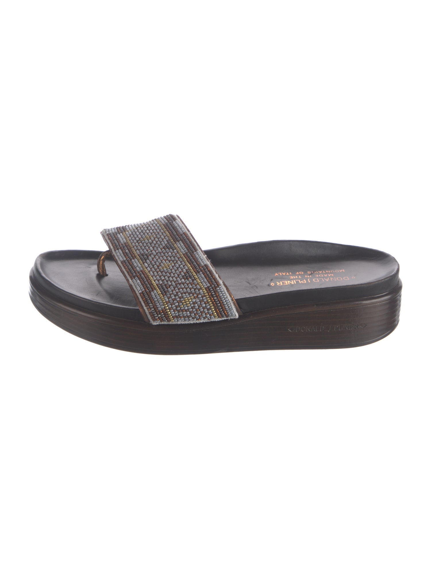 Donald Pliner Leather Printed Slides