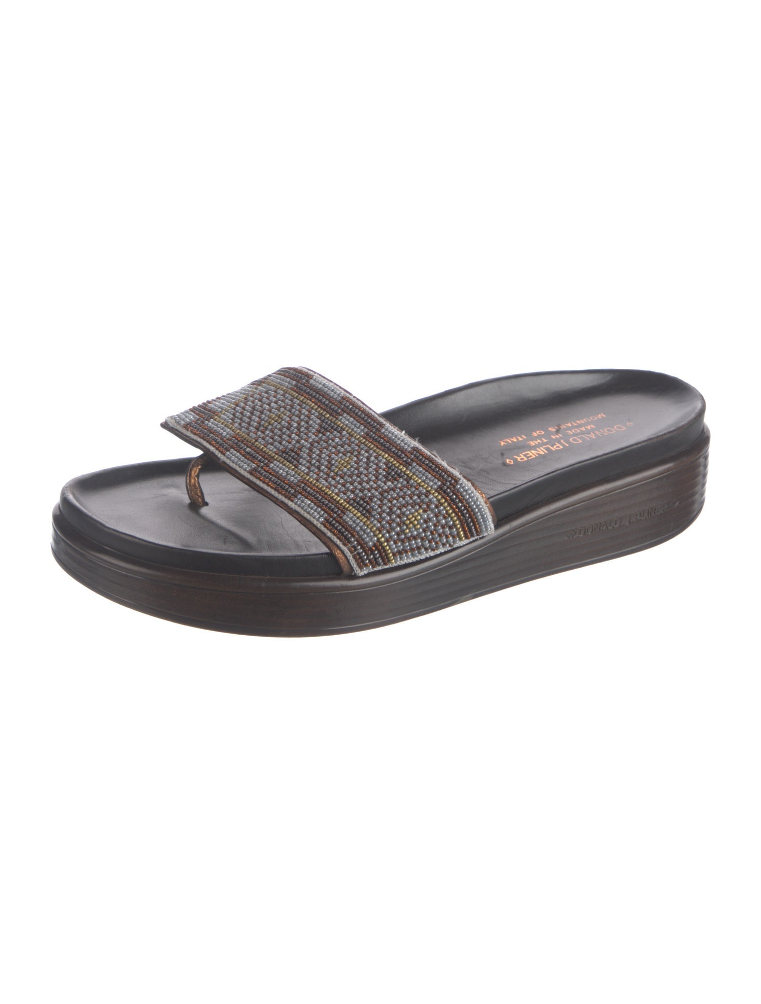 Donald Pliner Leather Printed Slides