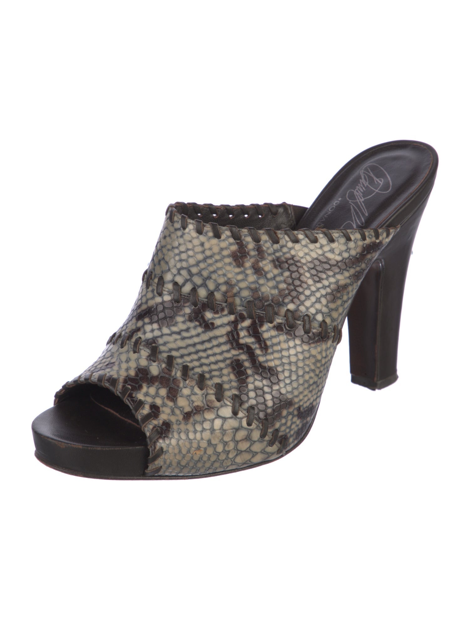 Donald Pliner Leather Animal Print Mules